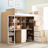 Lit superposé multifonctionnel et réglable pour enfants, avec bureau et armoire, design moderne, en bois écologique, pour chambre d'enfant et rangement scolaire