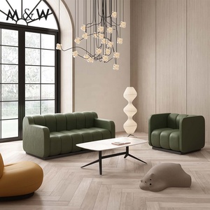Set Sofa Bingkai Kayu Solid Gaya M&W Perabot Kantor Sofa Kantor Mewah - Product Image 1