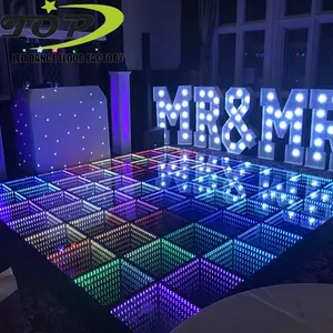 ورقة قاعة الزفاف 3 × 3 ضوء الزهور rgb أرضية صالة رقص مزودة بمصابيح led لحفل زفاف عطلة الزفاف