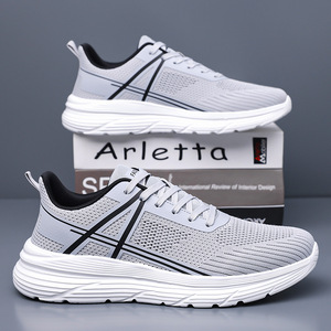 Zapatos deportivos casuales ligeros y acolchados para primavera y verano con parte superior de malla transpirable perforada, zapatos para correr al aire libre - Product Image 6