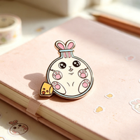 Broche en métal personnalisée en forme de lapin de dessin animé, accessoire de mode pour sac, épingles de revers en émail, artisanat métallique