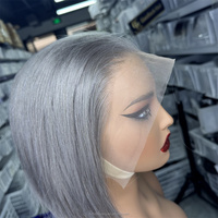 Goodluck Perruque Lace Front 13x4 en Cheveux Humains Colorés, Coupe Bob Lisse, 10 Pouces, Pré-épilée, Ligne de Cheveux Naturelle, Pour Usage Quotidien et Fêtes