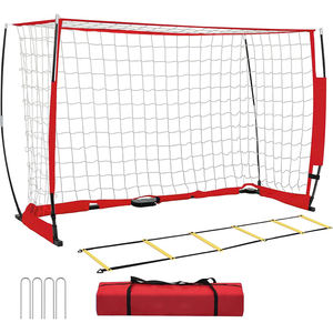 <span class=keywords><strong>Red</strong></span> <span class=keywords><strong>de</strong></span> Fútbol Portátil Tipo <span class=keywords><strong>Arco</strong></span> con Base <span class=keywords><strong>de</strong></span> Metal, Postes Verticales <span class=keywords><strong>de</strong></span> Fibra <span class=keywords><strong>de</strong></span> Vidrio Resistentes, Instalación Rápida y Fácil Plegado para Almacenamiento - Product Image 2