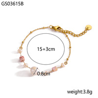 Bracelet artisanal en perles et cristaux, style Ins, étanche, en acier inoxydable, bijou de main tendance