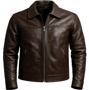 PU Leather Full Sleeves Casual Plain Dyed Eco Friendly Professional Hot Sale Men Breathable Leather Jacket OEM Service - Product Image 1