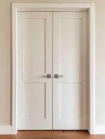 Puerta Doble de Madera Sólida Estilo Mediterráneo BOCHARM con Panel de Rejilla Crema, Manija de Hierro Forjado Francés, Entrada de Villa, Tamaño Personalizado