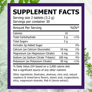 Tabletas de Electrolitos de Alta Potencia para Recuperación, Resistencia y Rendimiento, Sin Gluten, Sabor Natural, Veganas, Masticables y Prácticas - Product Image 2