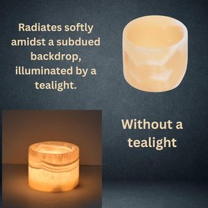 Portacandele in onice giallo naturale NANWEI, realizzato per una luminosità ambientale - Product Image 3