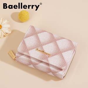 短い財布女性用かわいい卸売小さなカスタム財布ボタンと金属ジッパーPUレザー中国工場供給 - Product Image 2