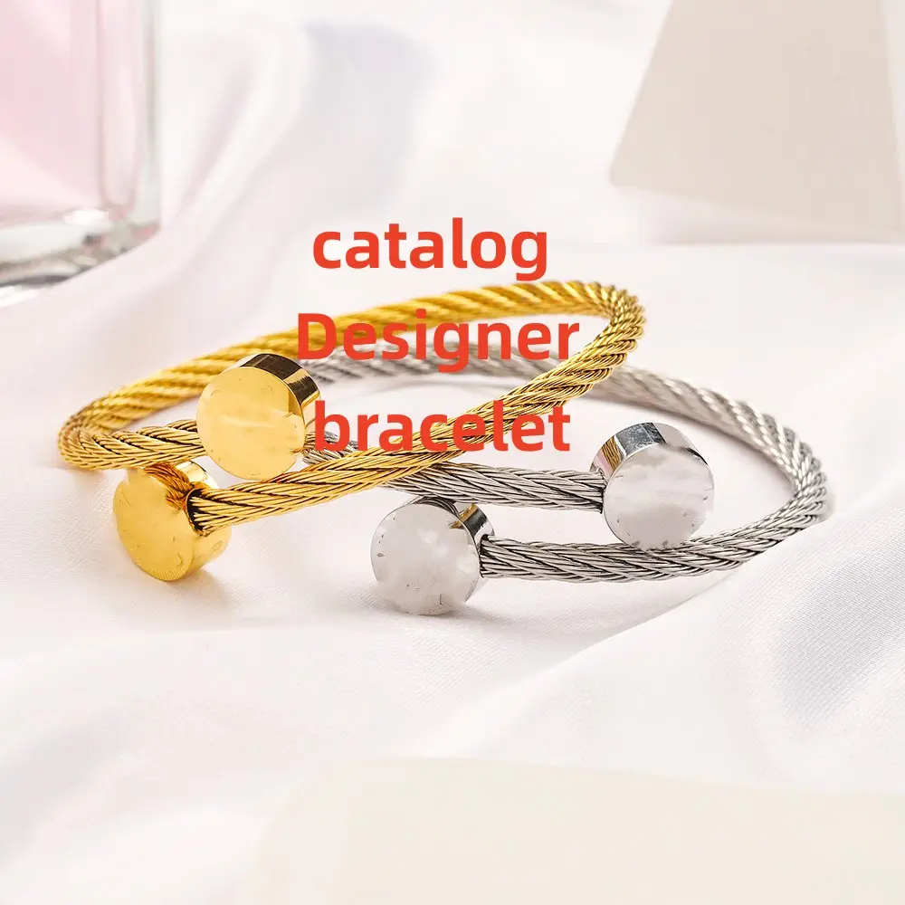 2023 New Arrival Luxury Gold Plated Designer Jewelry Famous Brands Stainless Steel Bracelet for Women