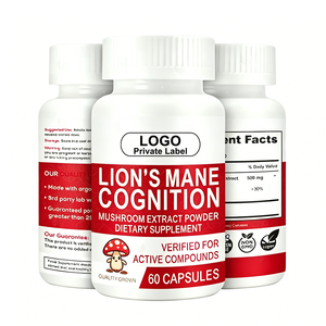 Complément alimentaire en marque privée, extrait de champignon crinière de lion biologique en poudre, capsules pour femmes, non destiné aux enfants ou aux femmes enceintes - Product Image 1
