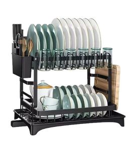 Estante de secado de platos plegable Estante para platos de doble capa Estante para platos multifunción Soporte de almacenamiento - Product Image 4