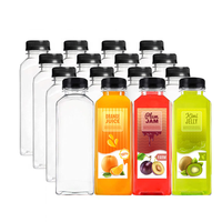 Bouteilles en plastique jetables 350ml 12oz PET Cold Brew Coffee Water Bottle Tea Container avec bouchons à vis