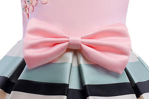 Venta al por Mayor de Ropa Infantil de Boutique, Vestidos Largos para Niñas con Rayas de Colores - Product Image 5