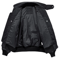 Veste surdimensionnée Streetwear personnalisée OEM pour hommes blouson bombardier épais pour hommes tissu polyester noir