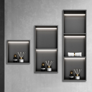 <span class=keywords><strong>Étagère</strong></span>s en acier inoxydable pour alcôve et alcôve encastrées dans un mur, montage en coin, pas besoin <span class=keywords><strong>de</strong></span> clouage-<span class=keywords><strong>étagère</strong></span> murale pour <span class=keywords><strong>salle</strong></span> <span class=keywords><strong>de</strong></span> <span class=keywords><strong>bain</strong></span> - Product Image 5