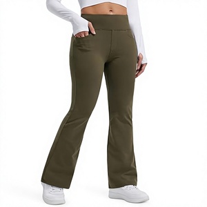 Leggings noirs taille haute pour femmes, coupe ajustée, tricotés en coton et élasthanne, couleur unie, respirants, longueur intégrale, pour l'hiver et le quotidien - Product Image 1
