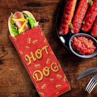 Emballage de nourriture pour hot-dog sulfurisé Sacs en papier kraft doublés de papier d'aluminium Sacs de livraison de fast-food