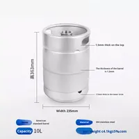 American Standard 10L Mini fût en acier inoxydable 304 Homebrew Fresh-Brewed Craft Beer Barrel Well-Type Plate-Type Design