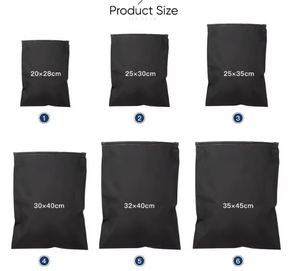 Sacs en plastique biodégradables à fermeture éclair, mats et givrés, noirs, recyclables, pour chaussures et vêtements - Product Image 6