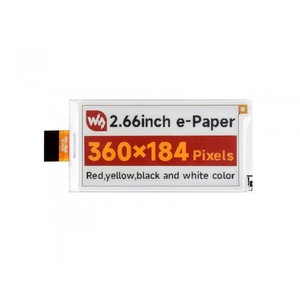 Pantalla E-Paper (G) de 2.66 pulgadas, 360x184, Rojo/Amarillo/Negro/Blanco, Comunicación SPI - Product Image 5