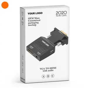 VGAオス-HDMIメスアダプターオーディオと電源ケーブル付きHDMIメス-VGAオスコンバータープロジェクター用