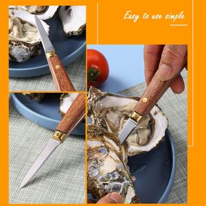 Stainless Steel Oyster <b>Knives</b> with Wood Handle Seafood Tools Oyster Shucking <b>Knife</b> - Product Image 4