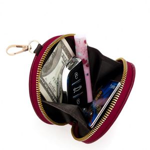 Solid Color Round Zipper Coin <b>Purse</b> Portable Mini Round Korean Style PU Leather Texture Bag Zipper <b>Small</b> Coin <b>Purse</b> - Product Image 4