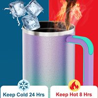 Gobelet isotherme de voyage en acier inoxydable à double paroi, personnalisé, 40 oz, avec poignée et paille