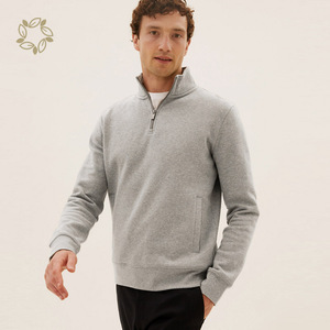 Felpa mezza Zip felpa felpa felpa in pile di <span class=keywords><strong>cotone</strong></span> <span class=keywords><strong>organico</strong></span> felpa lavorata a <span class=keywords><strong>maglia</strong></span> felpa maglione mezza Zip - Product Image 6