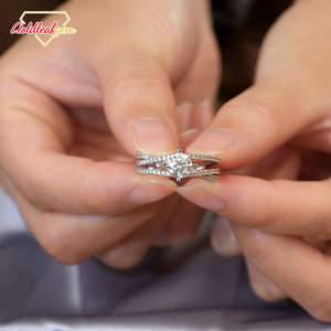 Bague de fiançailles et de mariage en or véritable 18K 14K avec diamant rond cultivé en laboratoire Goldleaf, rapport IGI, HPHT CVD, 1CT 2CT 3 carats, pour femme - Product Image 1