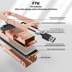 Reines Kupfer-Heizwaschbecken thermisch-leitendes Klebe-Modul für NGFF <span class=keywords><strong>M</strong></span>.2 2280 SSD Heizwaschbecken ssd-Lüfter - Product Image 2