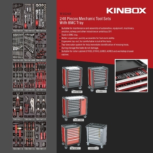 Ningbo Kinbox 248PCS ferramenta trole com toolshigh qualidade Full <span class=keywords><strong>Tool</strong></span> Box Kit Para Ferramentas Gabinete Set - Product Image 3