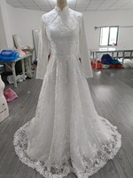 Nouvelle Robe de Mariée Élégante Blanche 2026 pour Musulmanes Chrétiennes du Moyen-Orient, Manches Longues, Dentelle Appliquée, Décorations Empire