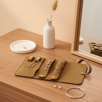 Estuche Enrollable para Joyas de Viaje para Mujer RR, Bolsas de Joyería Portátiles de Microfibra Premium, Bolsa de Regalo para Joyas para Aretes, Anillos y Collares
