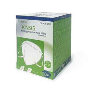 หน้ากากป้องกัน KN95แบบใช้แล้วทิ้งสีขาวพร้อมผ้ากันฝุ่น - Product Image 5