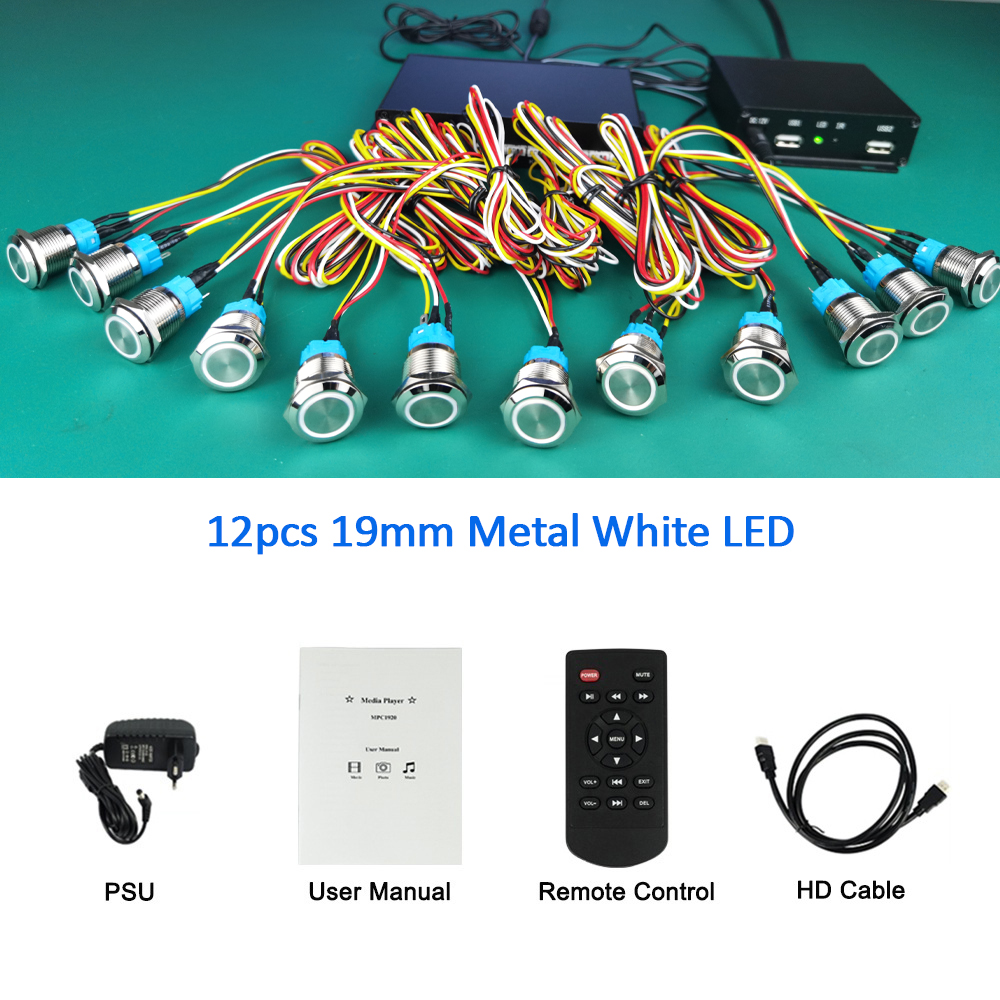 12 unidades de LED blanco metálico de 19 mm