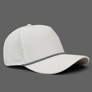 Garras 5 पैनल अभेद्य प्रदर्शन करने योग्य पुरुषों खेल गोल्फ पिता जल प्रमाण लेजर कट ड्रिल छेद छिद्रित ट्रक टोपी रस्सी के साथ - Product Image 2