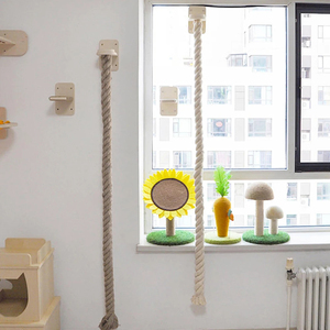 Árbol rascador de sisal montado en la <span class=keywords><strong>pared</strong></span> para gatos, poste rascador, santuario de descanso, juguetes interactivos, <span class=keywords><strong>gimnasio</strong></span> de la selva para gatos de interior - Product Image 3