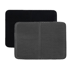 Pet kedi kumu matı su geçirmez EVA çift katmanlı kedi çöp yakalama Pet kum kabı Mat temiz ped ürünleri kediler aksesuarları - Product Image 3