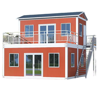 Maisonnette portable à 2 étages, structure en acier léger détachable de 20 pieds, maison préfabriquée modulaire en conteneur, salon moderne