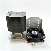 Refroidisseur de processeur de serveur haute performance 280W avec 6 caloducs en cuivre, dissipateur thermique LGA SP3 4U, base en cuivre, ailettes en aluminium, ventilateur 90x90x25mm