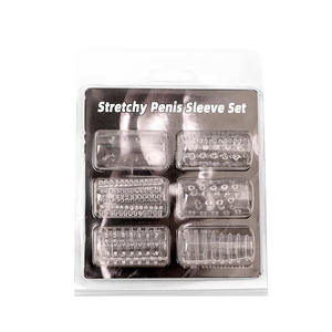 Lot de 6 anneaux de doigt en cristal en forme de chenille pour homme, retardateur d'éjaculation, jouet sexuel pour adulte, 100 % étanche - Product Image 5