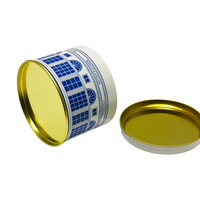 Atacado Personalizado Mini Comida Tinplate Jar Forma Redonda Caixa Embalagem Elevador Top Tin Chocolate Metal Latas Doces para Chocolate
