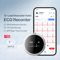 Moniteur Holter ECG Wellue Lepod Pro 12 canaux avec rapport d'interprétation IA-ECG, moniteur Holter ECG portable, enregistreur d'événements ECG
