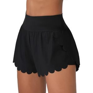 FOXA Pantalones cortos de baño para mujer 2 en 1 con bolsillos y secado rápido - Product Image 1