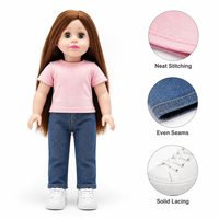 Ensemble de vêtements pour poupées de 18 pouces personnalisé avec des t-shirts décontractés pour poupées stylées et des tenues personnalisées