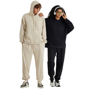 Sudadera con capucha teñida lisa de gran tamaño de peso pesado 380 GSM, poliéster grueso/algodón en blanco para otoño para clima frío - Product Image 5