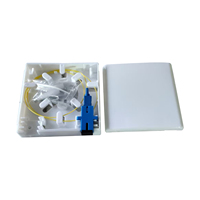 Caja de terminales ópticas FTTH compacta de 1-2 puertos Caja de escritorio blanca Caja de distribución y conexión de cable de fibra óptica