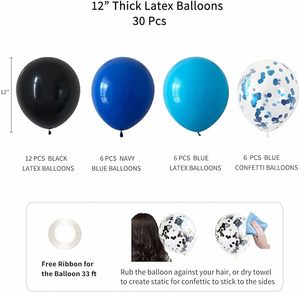 Decorazioni per Feste di Compleanno Palloncini in Lattice per Ragazzi e Uomini Striscione Blu Navy Blu Reale Palloncini in Velluto Foil Tenda Accessori - Product Image 6